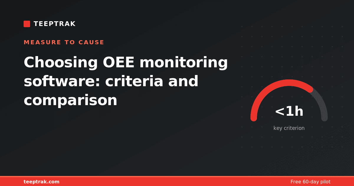 Choosing OEE monitoring software: criteria and comparison